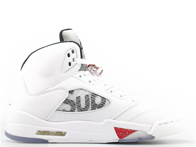 Air jordan best sale 5 supreme white
