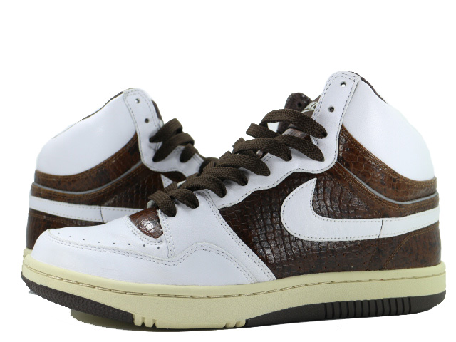 ちゃいページ ナイキ コート フォース ハイ パイソン 313941-112 白/茶パイソン