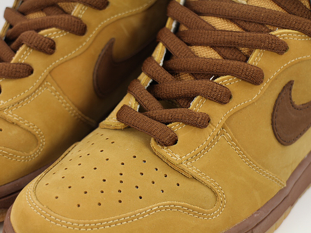 NIKE ナイキ DUNK HIGH PRO SB WHEAT 305050-221 2002年製 ダンク ハイ プロ SB デッドストック メープル バイソンウィート スニーカー シューズ 靴 シンプル カジュアル ブランド サイズ：27cm US9【メンズ】【R044】