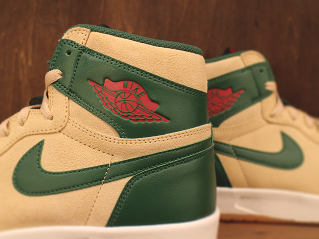 NIKE AIR JORDAN 1 HIGH THE RETURN “SAND DUNE/UNVERSITY RED-GORGE GREEN-WHITE”01