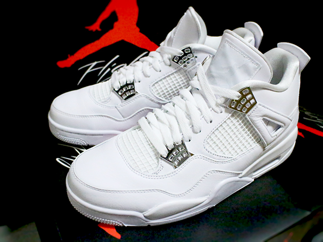 NIKE AIR JORDAN 4 RETRO “PURE MONEY/WHITE/METALLIC SILVER”01
