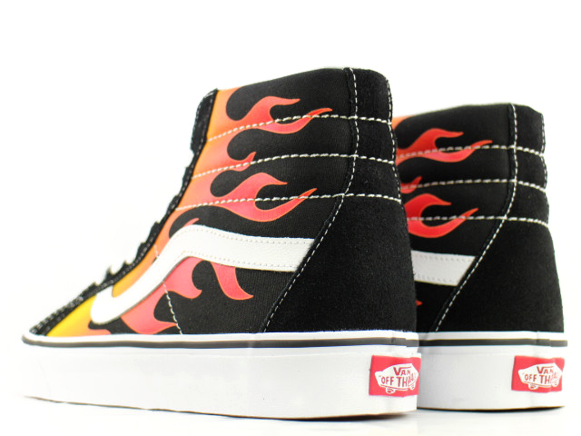 Vans SK8-HI スケハイ　フレイム Vans - Sk8 Hi Flame Suede Black/White - Shoes | Nuclear Blast
