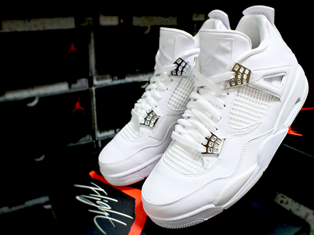NIKE AIR JORDAN 4 RETRO “PURE MONEY/WHITE/METALLIC SILVER”01