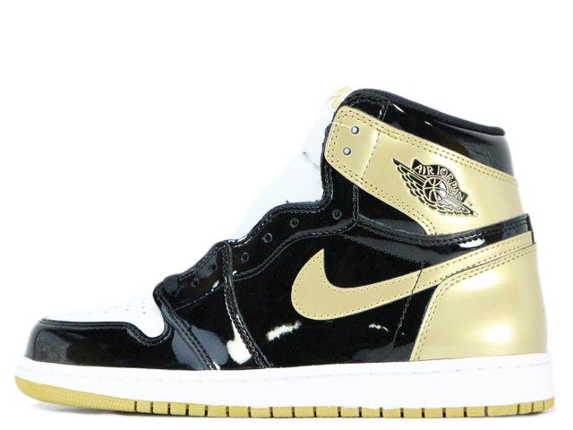 NIKE ナイキ AIR JORDAN 1 RETRO HIGH OG NRG GOLD TOP 3 (861428-001) 2017年 エアジョーダン1 レトロ ハイ ゴールド トップ3 パテント ブラック メタリックゴールド サイズ：US10.5 28.5cm スニーカー【メンズ】