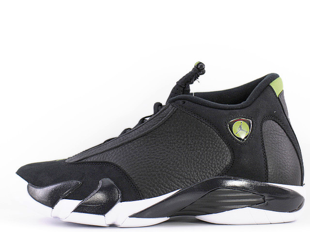 air jordan 14 retro black black white vivid green