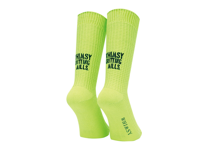 WHIMSY WAFFLE SOCKS WAFFLESOCKS2023AW-SAFETYGREEN