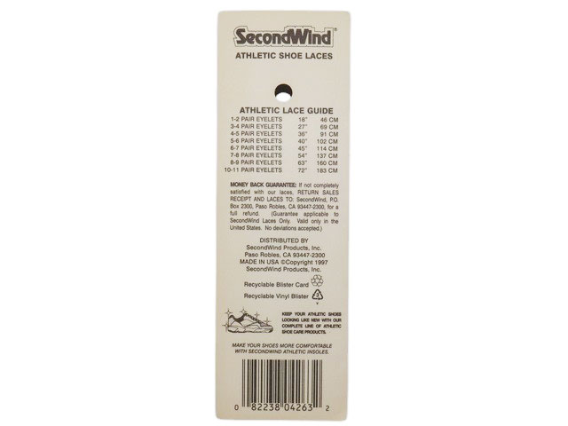 SECONDWIND ATHLETIC LACES SECONDWINDATHLETICLACES-B - 1