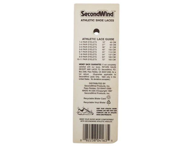 SECONDWIND ATHLETIC LACES SECONDWINDATHLETICLACES-W - 1